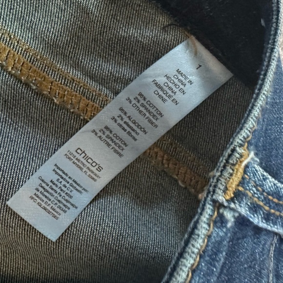 Women’s jeans chicos platinum boyfriend distressed denim pants size 1 - Picture 6 of 7